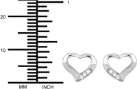 .925 Sterling Silver Cubic Zirconia Open Heart Stud Earrings