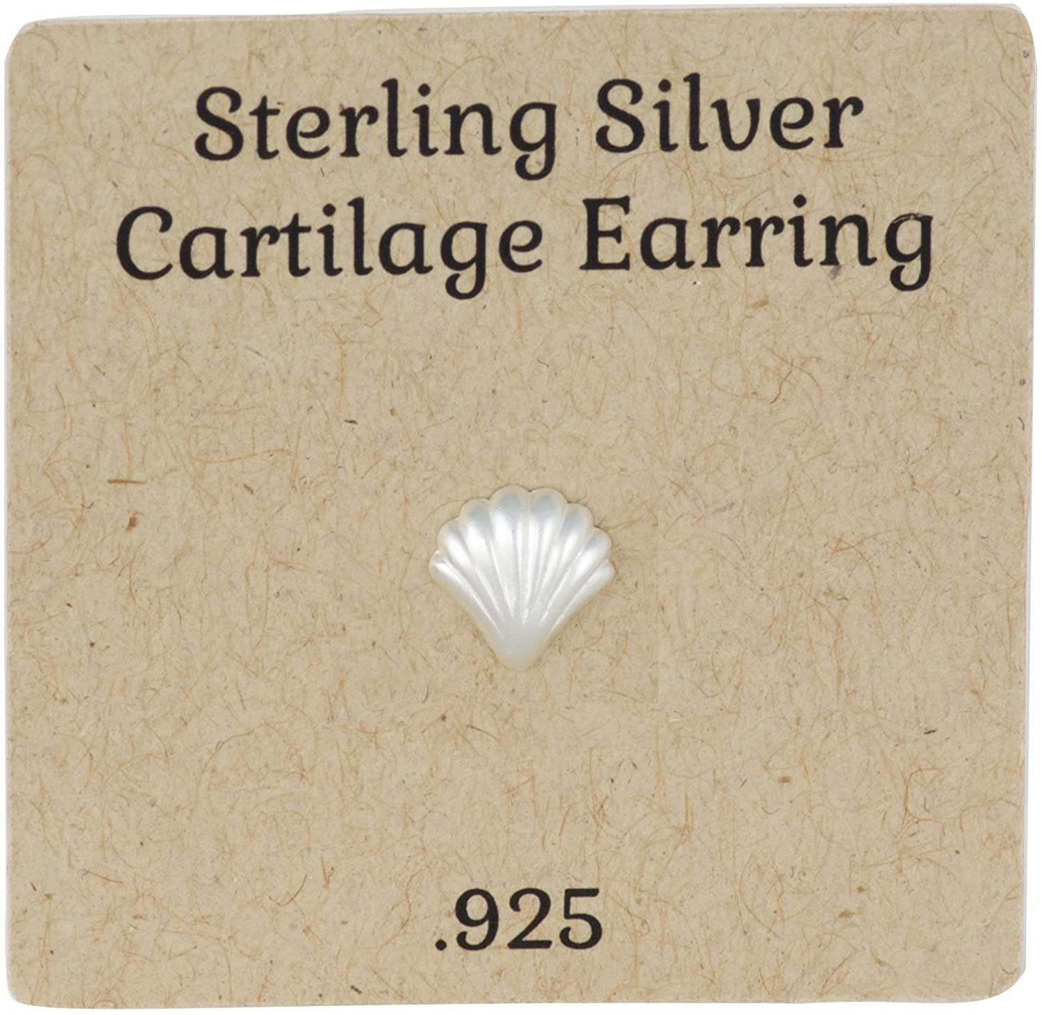 Forbidden Body Jewelry .925 Sterling Silver Little Seashell Cartilage Stud Earring (Sold Individually)