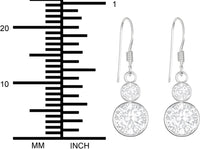 Hypoallergenic Sterling Silver 12mm (1/2 Inch) Simulated Diamond CZ Dangle Earrings for Kids (Nickel Free)