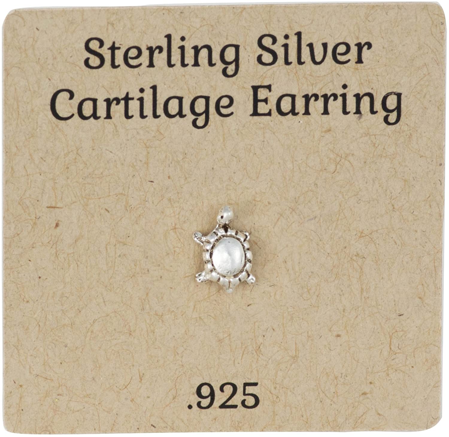 Cartilage Earring Stud: .925 Sterling Silver Tiny Turtle Cartilage Earring (Sold Individually)