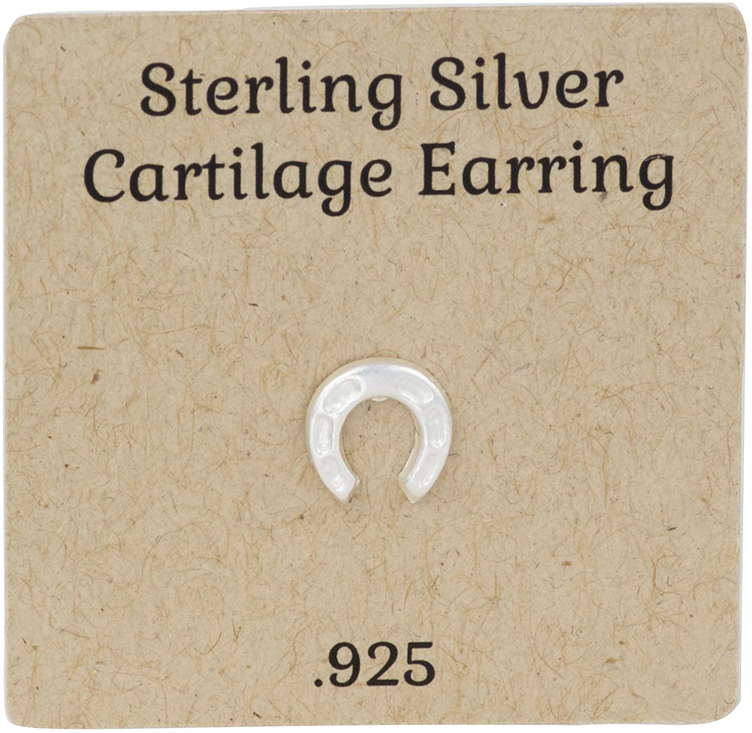 Forbidden Body Jewelry .925 Sterling Silver Little Horseshoe Cartilage Stud Earring (Sold Individually)