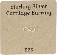 Forbidden Body Jewelry .925 Sterling Silver Infinity Symbol Cartilage Stud Earring (Sold Individually)