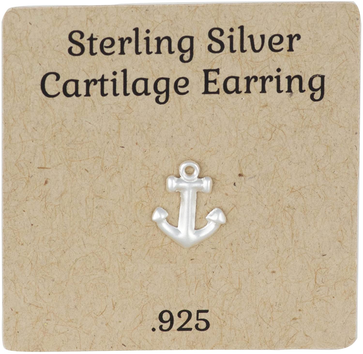 Forbidden Body Jewelry .925 Sterling Silver Anchor Cartilage Stud Earring (Sold Individually)