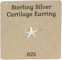 Forbidden Body Jewelry .925 Sterling Silver Little Starfish Cartilage Stud Earring (Sold Individually)