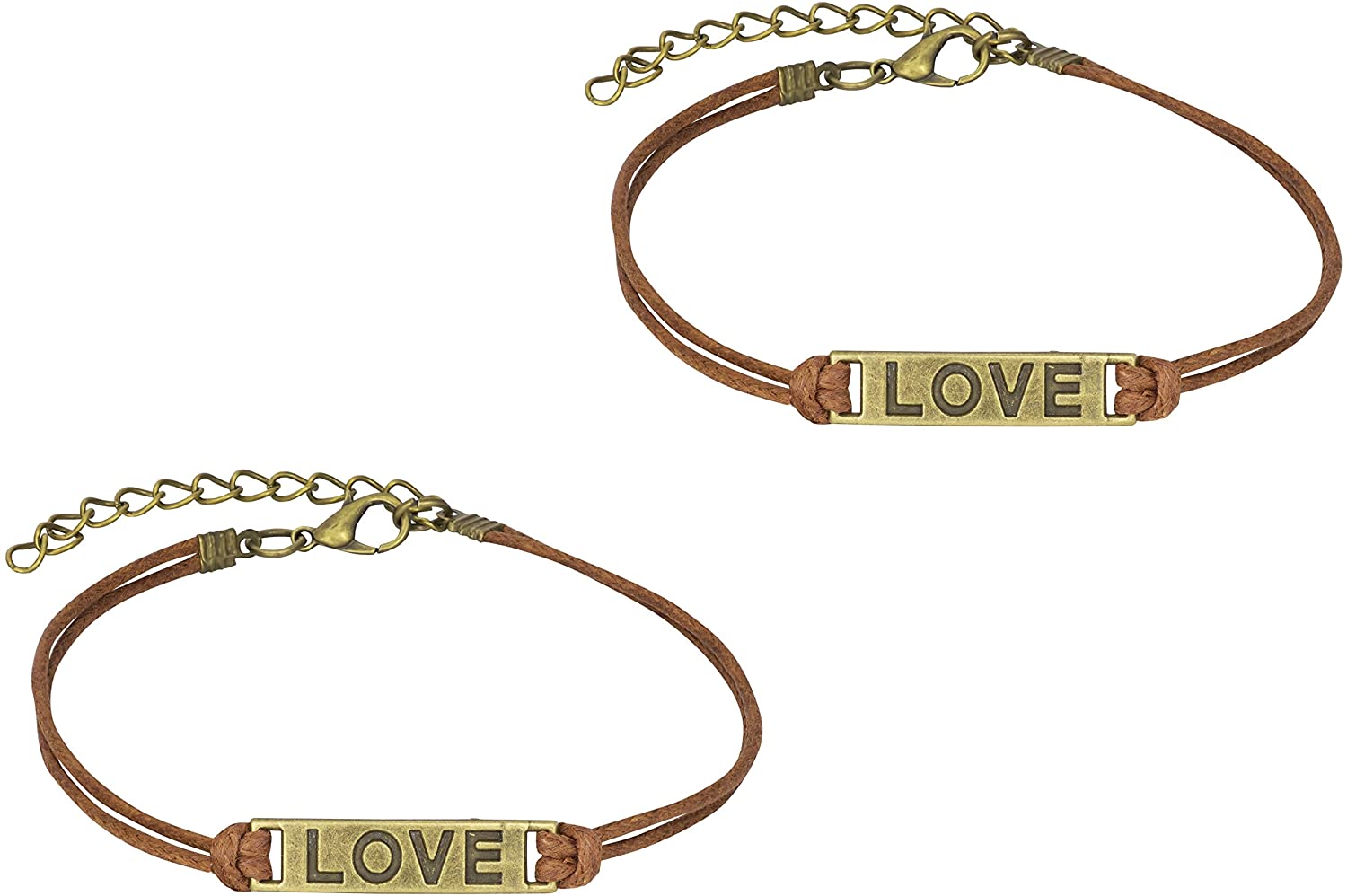 Penny & Piper Set of 2 Matching Friendship Bracelets for Kids with Soft Leatherette Cord