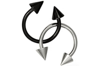 Set of Black and Silver Spiked Horseshoe Earrings