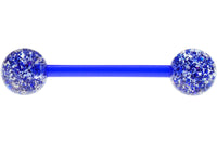 Blue Glitter Tongue Barbell