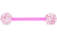 Pink Glitter Tongue Barbell