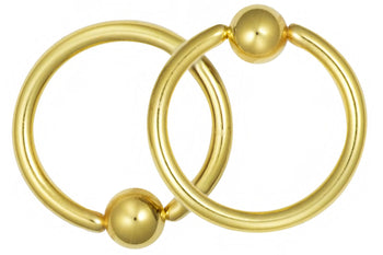 Pair of Gold Captive Bead Nipple Rings