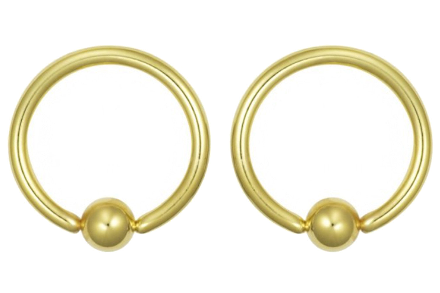 Pair of Gold Captive Bead Earrings