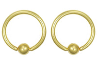 Pair of Gold Captive Bead Earrings
