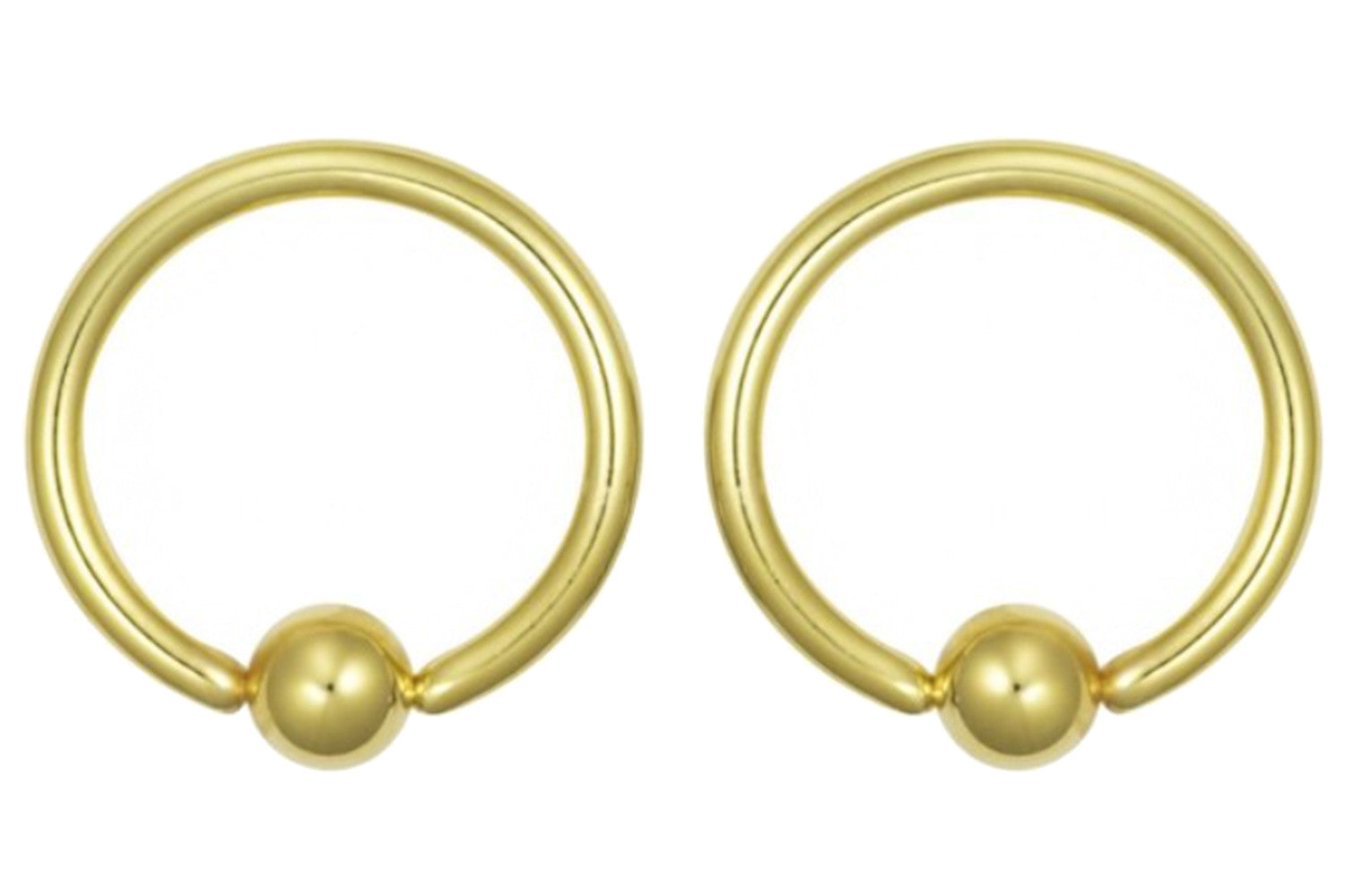 Pair of Gold Captive Bead Nipple Rings