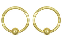 Pair of Gold Captive Bead Nipple Rings