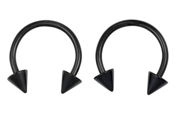 Pair of Black Horseshoe Earrings