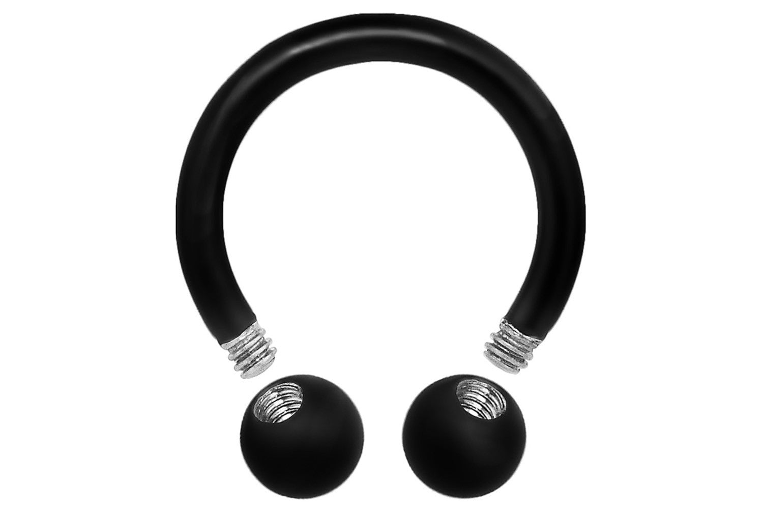 Matte Black Horseshoe Earring