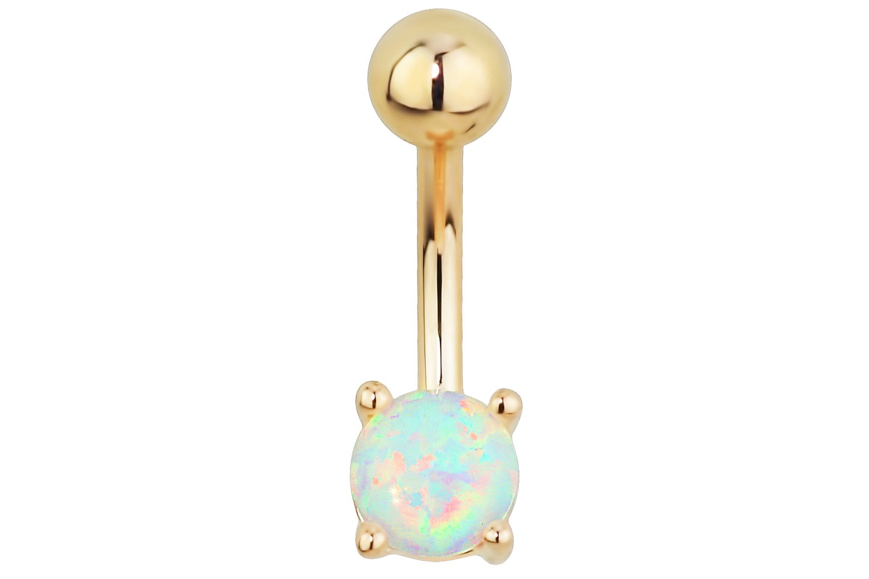 Synthetic White Opal Belly Ring