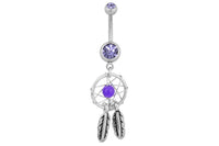 Dream Catcher Feather Dangle Belly Ring