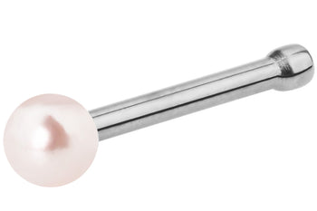 Pearly Pink Ball Straight Nose Stud