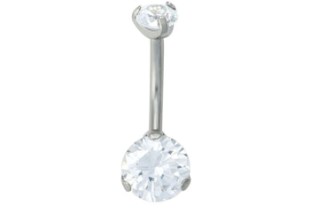 2.5 Ct Solitaire Clear Belly Ring