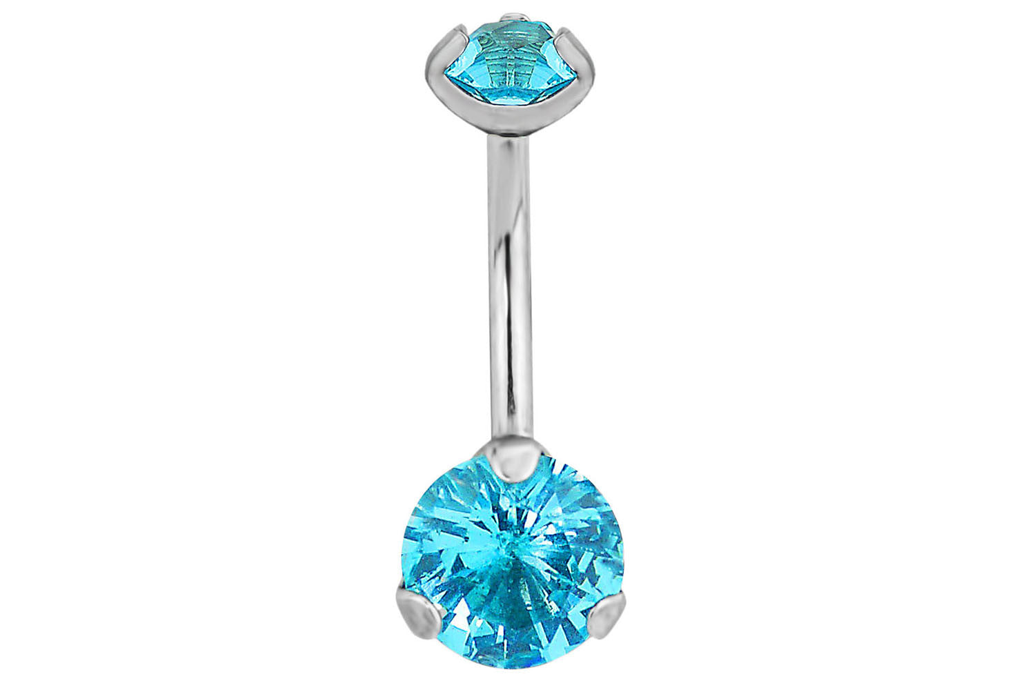 2.5 Ct Solitaire Aqua Belly Ring