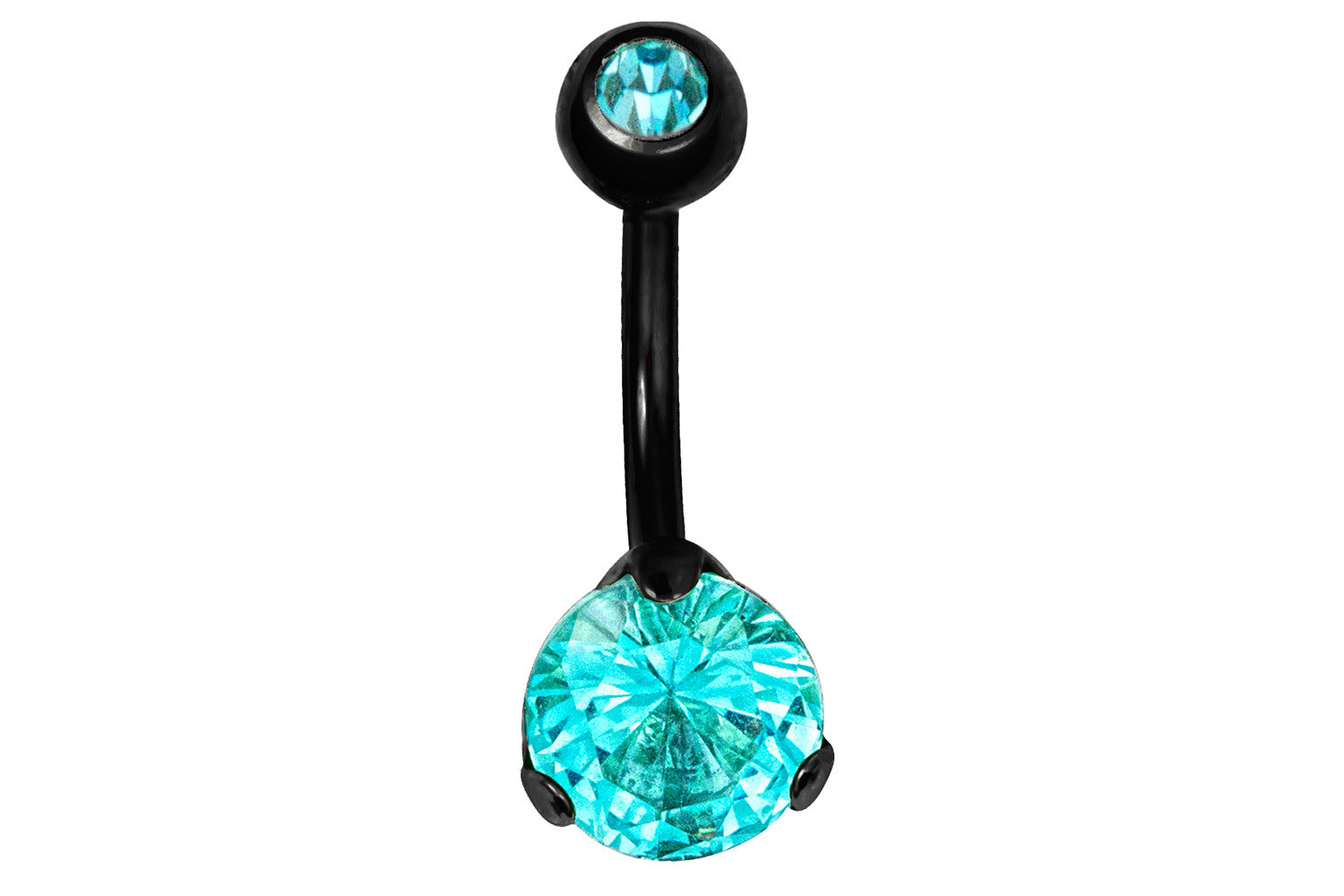 Black Double Gem Belly Ring