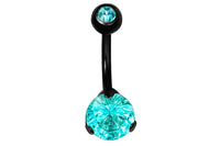 Black Double Gem Belly Ring