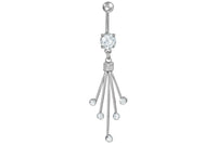 Clear Gem Dangle Belly Ring