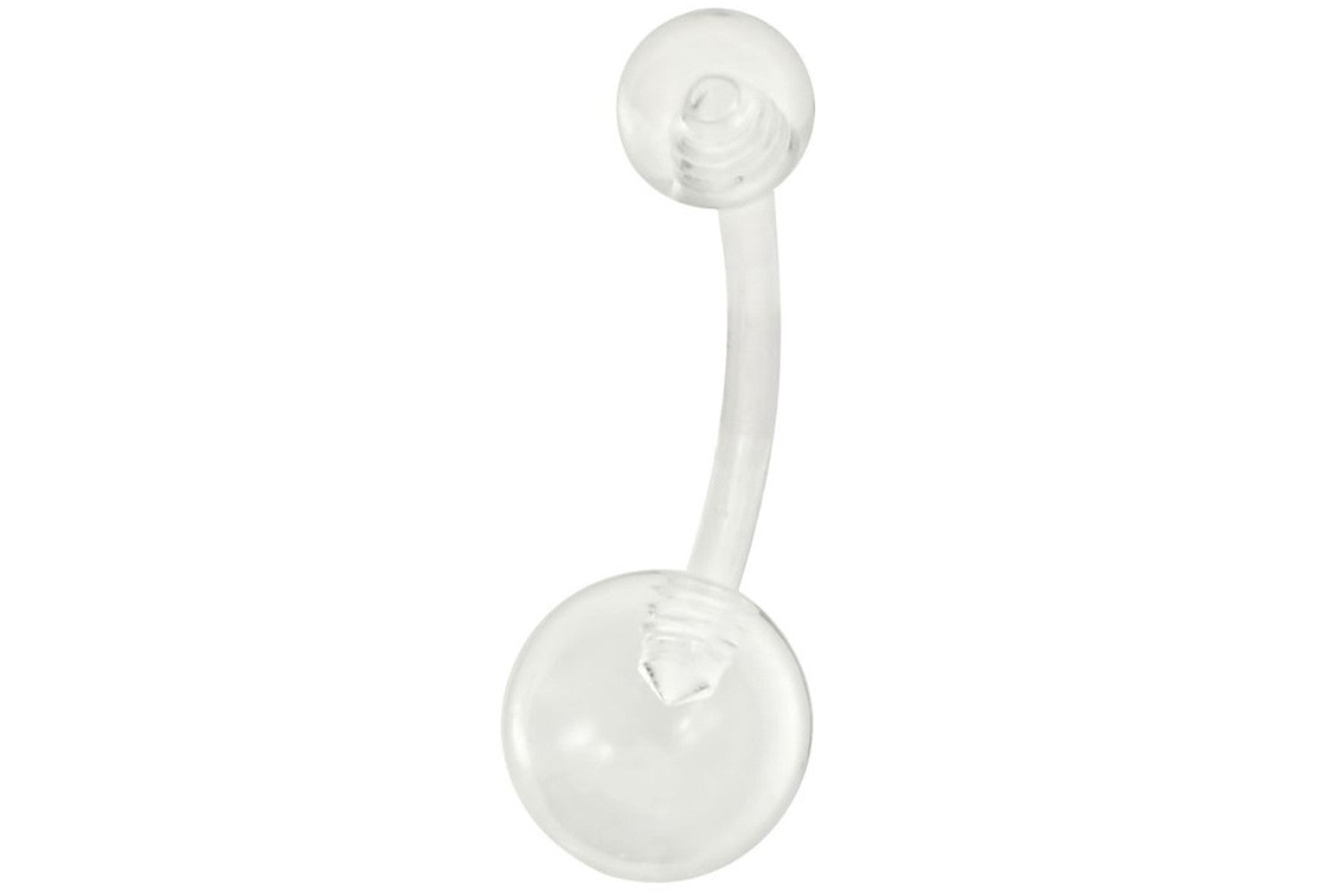 This body jewelry has a bio-compatible Bio Flex shaft. The balls are made with acrylic. This jewelry is an ideal alternative for surgeries, metal allergies, MRI's and many other situations in which metal can not be worn.