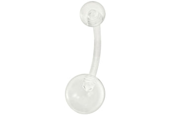 Bioflex Barbell with Clear Acrylic Ends Belly Ring