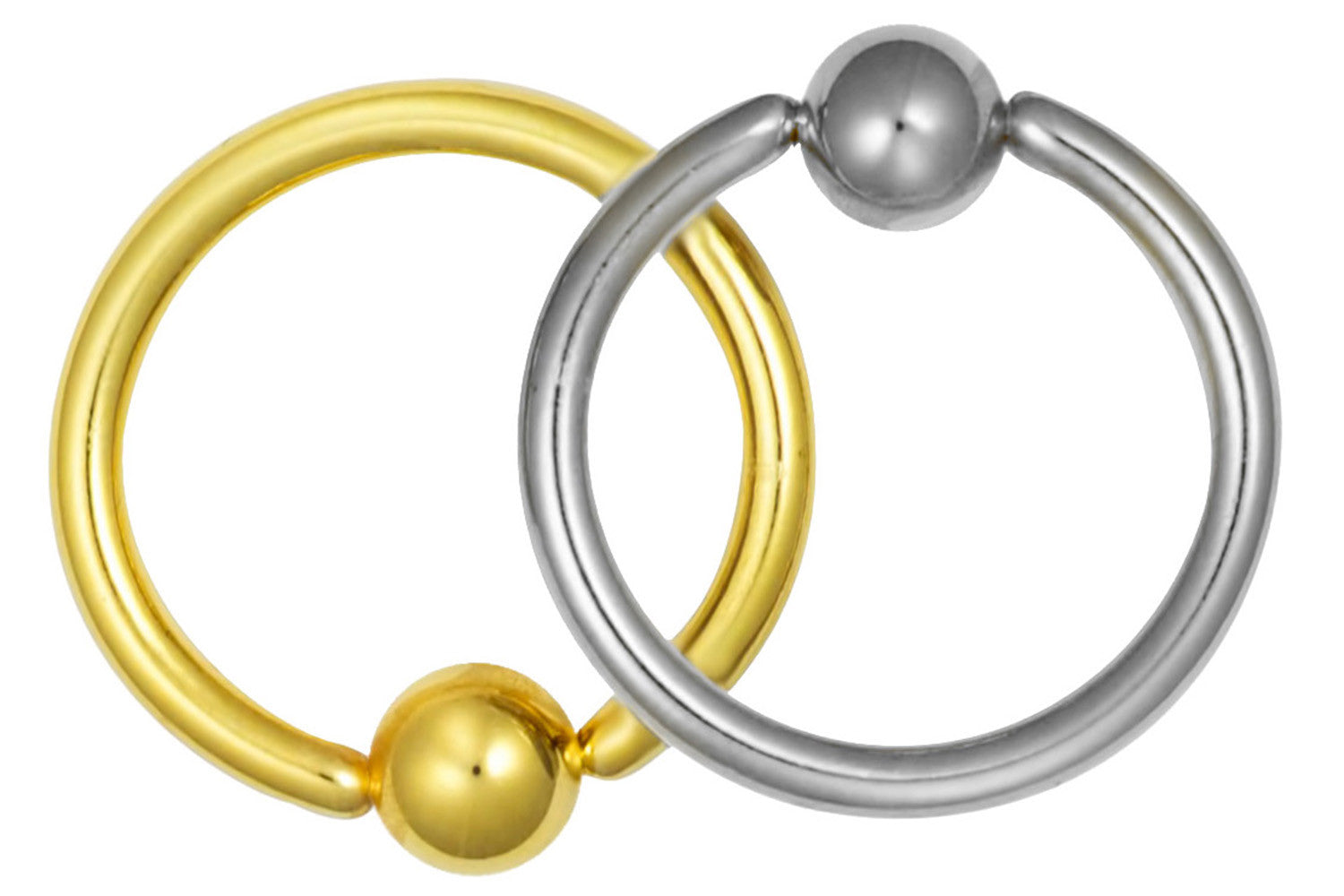 Pair of 14k Gold Plated Captive Bead Nipple Rings