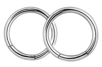 These 16 gauge segment hoop rings are hypoallergenic and nickel free. They can be worn in a variety of 16 gauge body piercings.