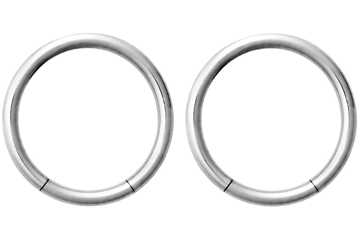 These 16 gauge segment hoop rings are hypoallergenic and nickel free. They can be worn in a variety of 16 gauge body piercings.