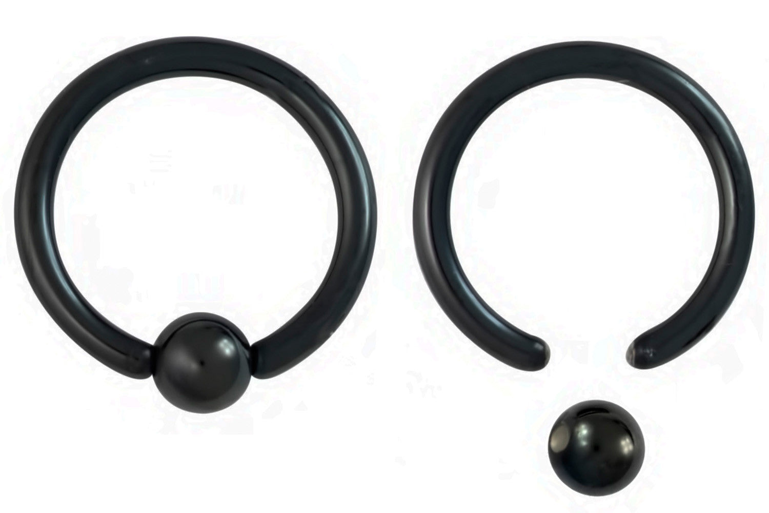 Pair of Black Captive Bead Nipple Rings