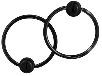 Pair of Black Captive Bead Rings