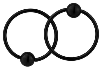 Pair of Black Captive Bead Nipple Rings